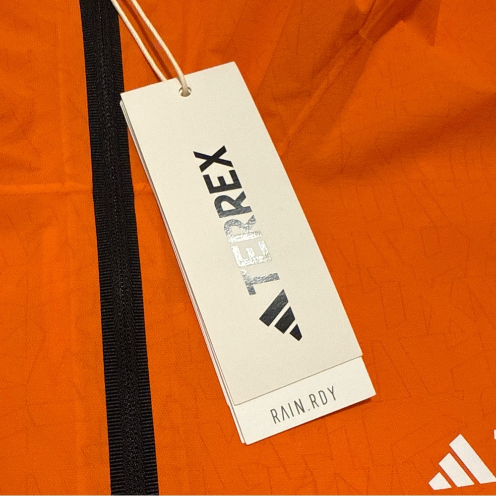New Adidas Terrex Xperior 2.5L Light Rain.Rdy Jacket Orange Mens Size 2XL IP1420 - Picture 2 of 6